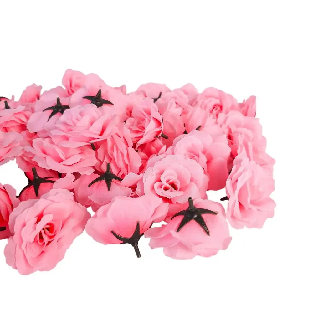 82 Light Pink Silk Rose Heads 2.5in Artificial Flowers Wedding Craft Decor